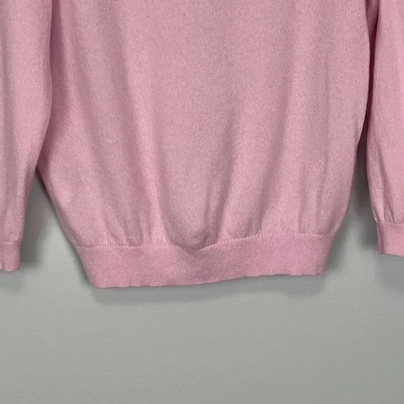 J Crew Womens Pink Cashmere Relaxed V Neck Sweater Heathered Peony size XXS - Picture 7 of 12